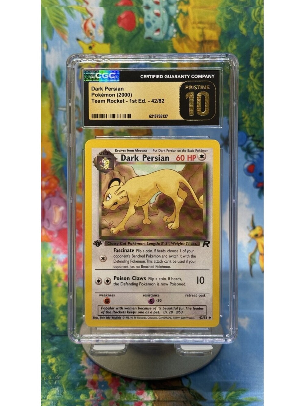 Dark Persian Team Rocket 42/82 2000 1st Edition POP8! CGC 10 Pristine